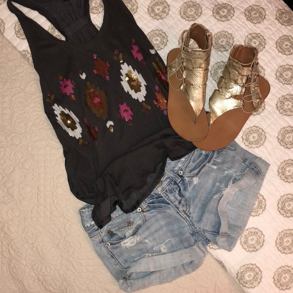 Express sequin tank top